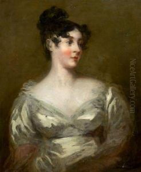 Portrait Presume De Lady Grosvenor Oil Painting by George Henry Harlow