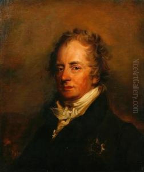 A Portrait Of A Nobleman, Thought To Be Kinggeorge Iv Oil Painting by George Henry Harlow