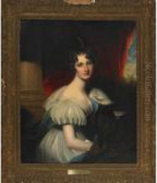 The Countess Of Dundonald, Katherine Barnes Cochrane Oil Painting by George Henry Harlow