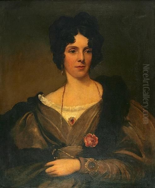 Portrait Of A Woman Oil Painting by George Henry Harlow