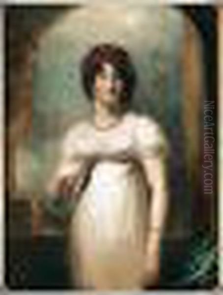 Portrait Of Harriet, Lady Barclay Oil Painting by George Henry Harlow