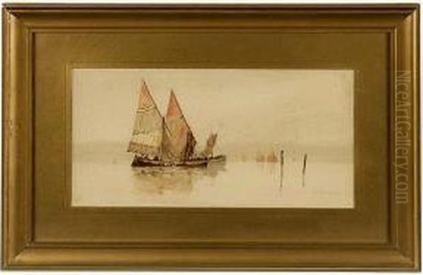 Sail Boats.
Chromolithograph. Oil Painting by Louis Kinney Harlow