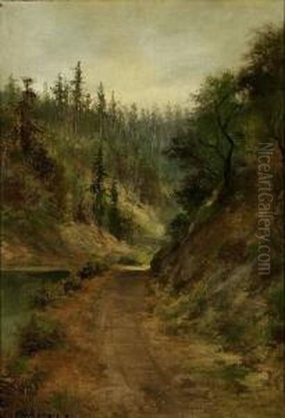 Northern California (possibly Eel River) Landscape Oil Painting by Charles Henry Harmon