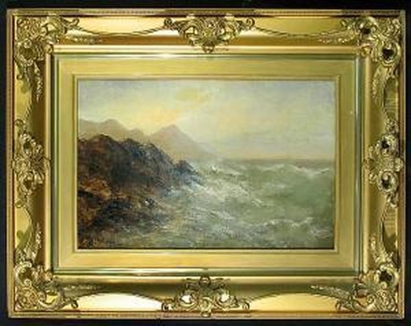 Rough Seas At Sunrise Oil Painting by Charles Henry Harmon