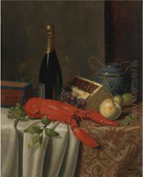 Still Life With Lobster Oil Painting by William Michael Harnett