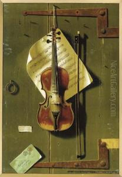 Old Violin (marzio, Plate 97) Oil Painting by William Michael Harnett