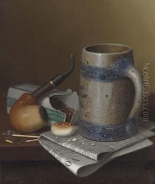 Two Ounces Oil Painting by William Michael Harnett