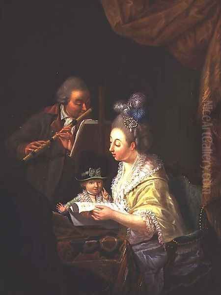 The Music Lesson, 1775 Oil Painting by Jean Baptiste Bernard Coclers