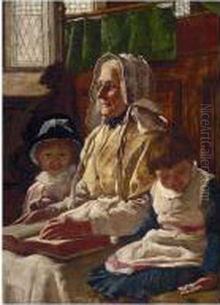 At Church With Grandmother by Edward Steel, Harper Jnr.