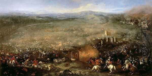 The Battle of Lutzen in 1632 Oil Painting by Giacomo Cortese (see COURTOIS, Jacques)