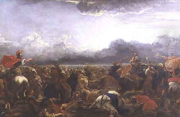 Battle between the Turks and Christians Oil Painting by Giacomo Cortese (see COURTOIS, Jacques)