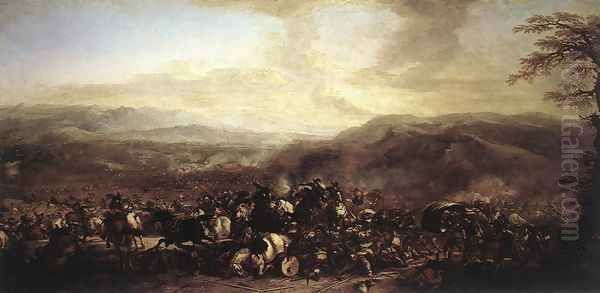 The Battle of Mongiovino Oil Painting by Giacomo Cortese (see COURTOIS, Jacques)