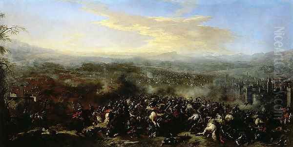 The Battle of Nordlingen in 1634 Oil Painting by Giacomo Cortese (see COURTOIS, Jacques)