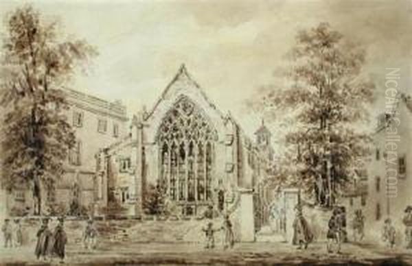 Peterhouse And Little St Mary Church Oil Painting by Richard Bankes Harraden