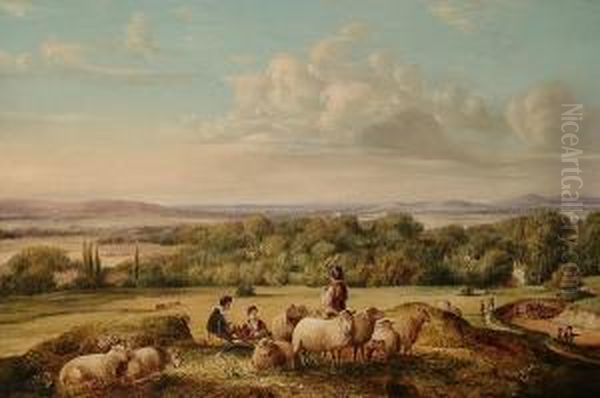 Melbourne, Cambridgeshire, Kings College Chapel In The Distance Oil Painting by Richard Bankes Harraden