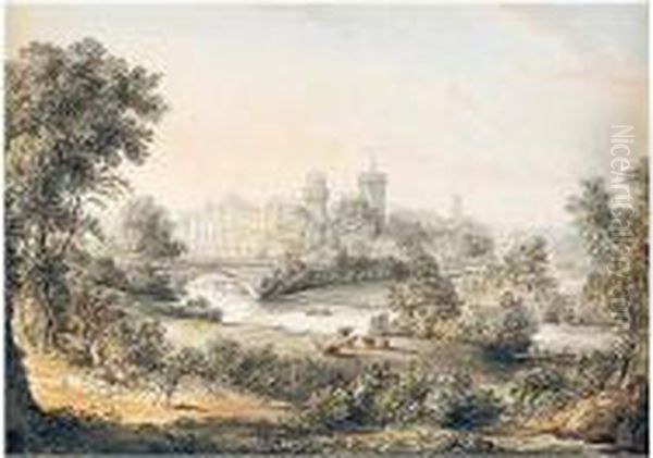 Warwick Castle Oil Painting by Richard Bankes Harraden