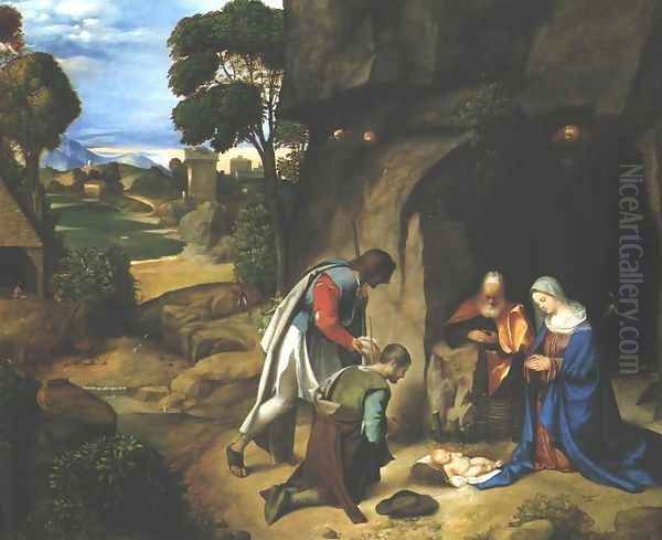 Adoration of the Shepherds Oil Painting by Giorgione