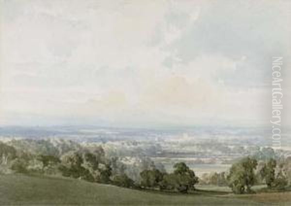 The Vale Of Tewkesbury Oil Painting by Charles Harrington