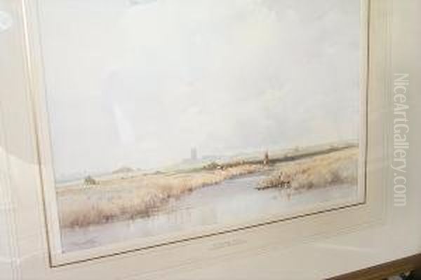 A Norfolk River Oil Painting by Charles Harrington