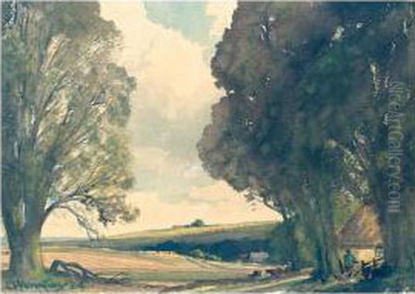 Sussex Landscape Oil Painting by Charles Harrington