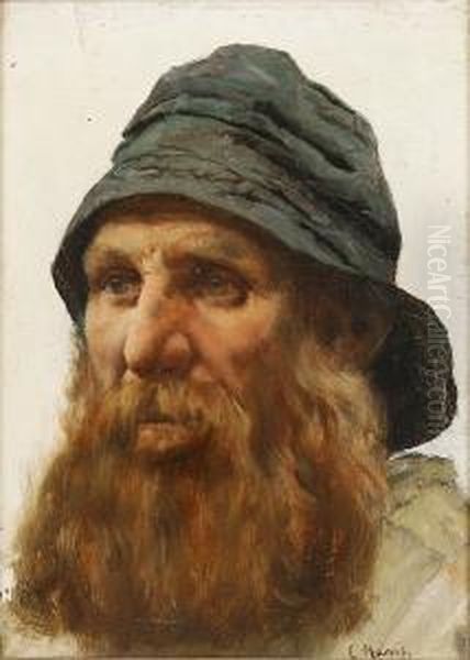 Bearded Fisherman Oil Painting by Edwin Harris