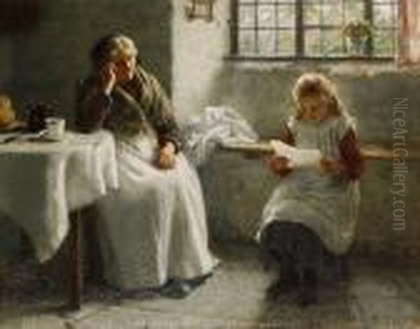 The Letter Oil Painting by Edwin Harris