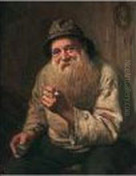 The Old Fisherman Oil Painting by Edwin Harris