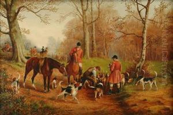 Hunting Scene Oil Painting by Henry Harris