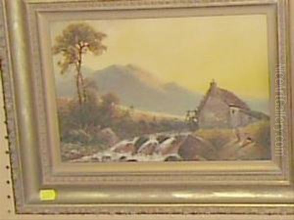 Rural Landscape With Cattle And Milk Maid Oil Painting by Henry Harris