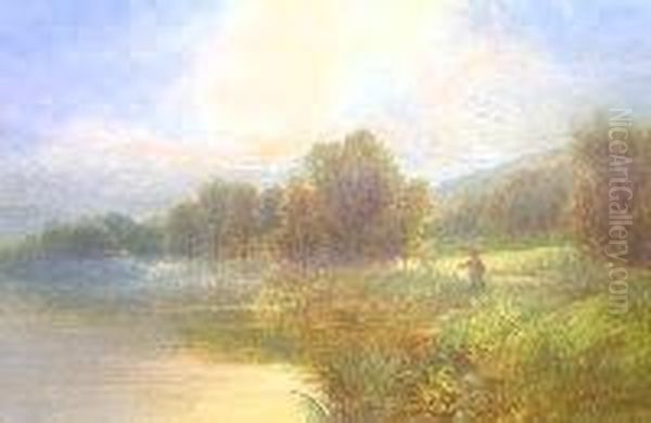 The Angler Oil Painting by Henry Harris