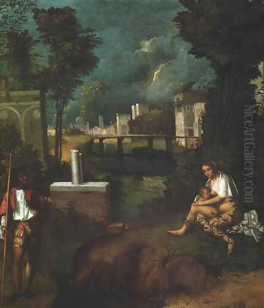 Tempest Oil Painting by Giorgione