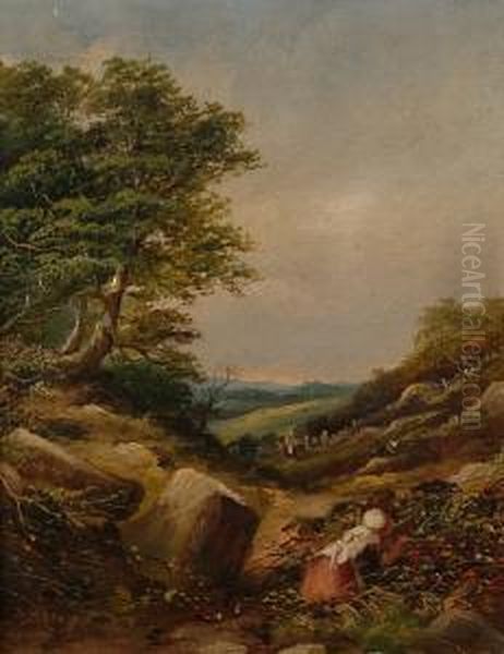 Blackberry Picking Oil Painting by Henry Harris