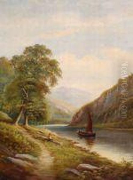 On The Wye Oil Painting by Henry Harris