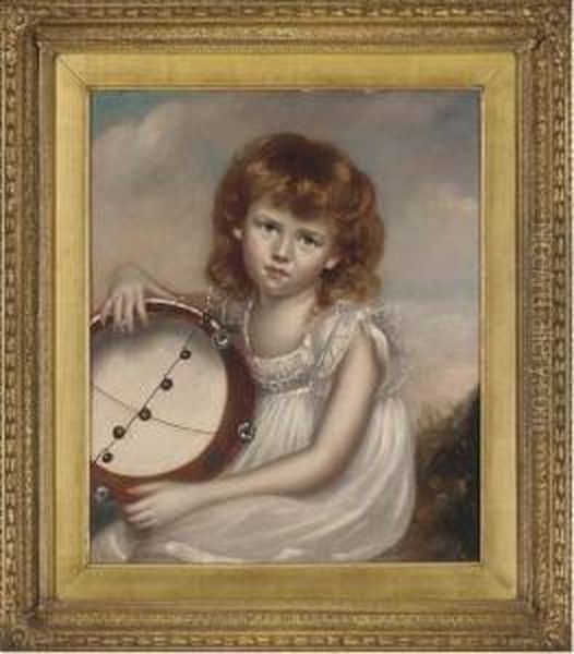 The Tambourine Girl Oil Painting by J. Harris