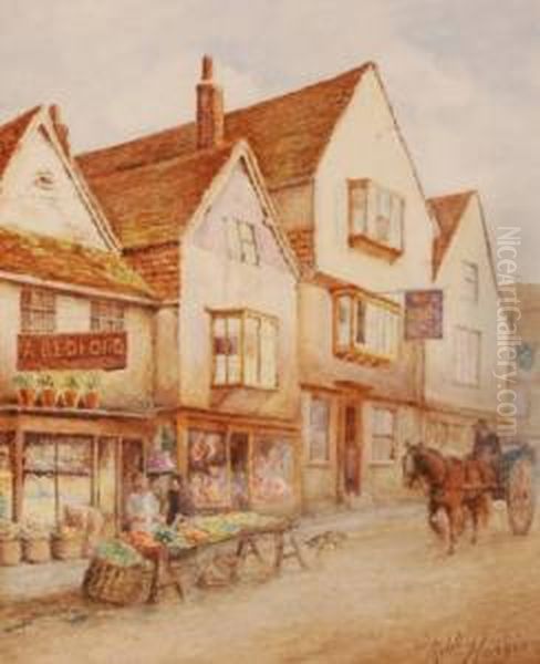 Villagestreet Scene Oil Painting by Robert Harris