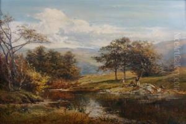 River Scene Oil Painting by William E. Harris