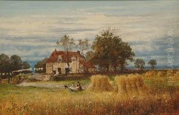 Extensive Country Landscape Believed To Be ``a Cottage Near Evesham`` Oil Painting by William E. Harris