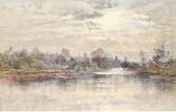 Boating On The River Thames Near Windsor Oil Painting by William E. Harris