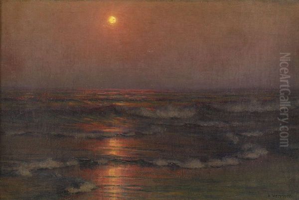 Boljande Hav I Solnedgang Oil Painting by Alexander Thomas Harrison