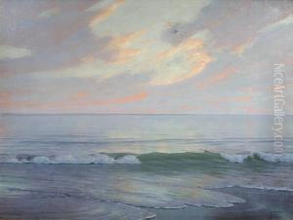 Rivage Partemps Calme Au Coucher Du Soleil Oil Painting by Alexander Thomas Harrison