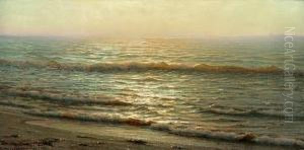 Sun Reflecting Off The Water Oil Painting by Alexander Thomas Harrison