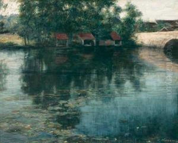 ''the Lower River'' Oil Painting by Alexander Thomas Harrison