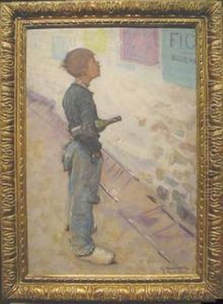 Breton Fisher Boy Oil Painting by Alexander Thomas Harrison