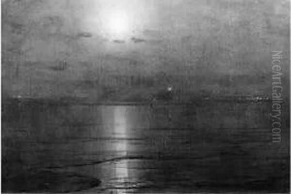 Clair De Lune Sur La Mer Oil Painting by Alexander Thomas Harrison