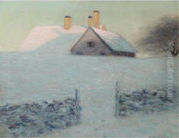 Snowy Day Oil Painting by Lowell Birge Harrison