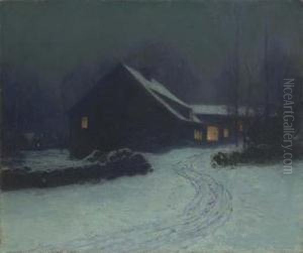 The Inn At Cos Cob Oil Painting by Lowell Birge Harrison