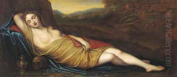 The Magdalen sleeping in a landscape Oil Painting by Giorgione