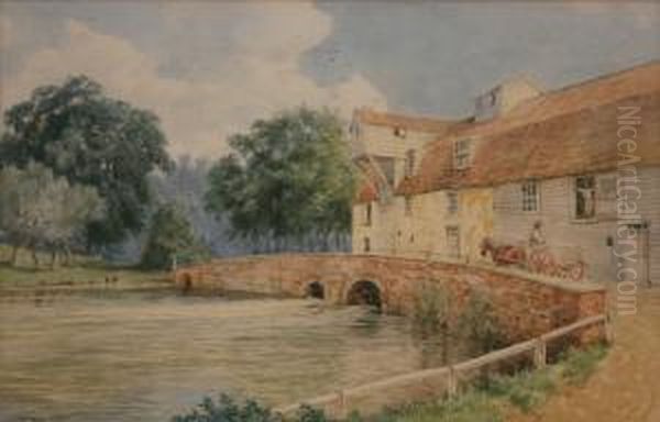 View Of A Mill Oil Painting by Charles Harmony Harrison