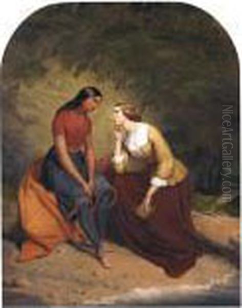 The Meeting Of Hetty And Hist Oil Painting by Tompkins Harrison Matteson