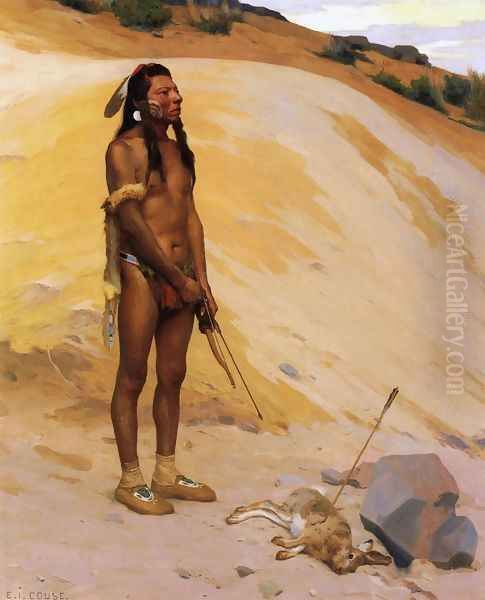 An Indian Hunter Oil Painting by Eanger Irving Couse